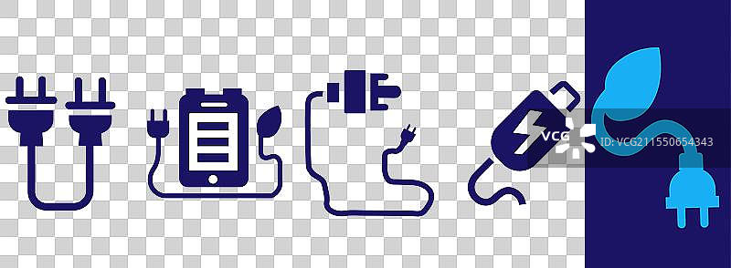 扁平化充电图标集图片素材