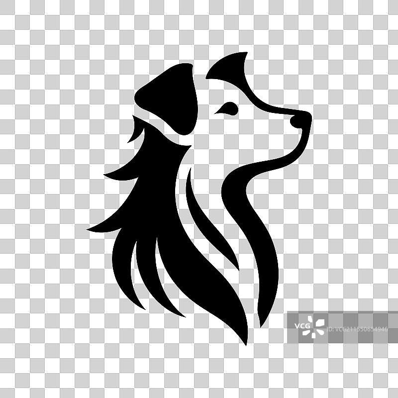 狗头图标剪影艺术设计图片素材