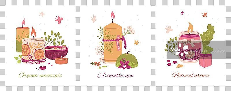 香氛蜡烛 香水 香气卡片图片素材