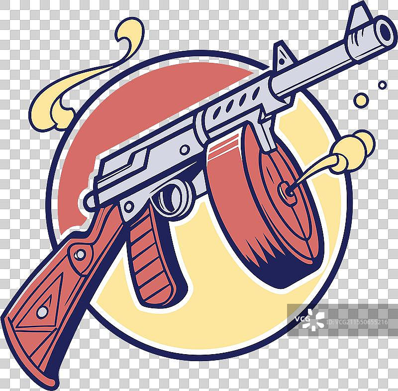 2D风格的汤米枪游戏图标图片素材