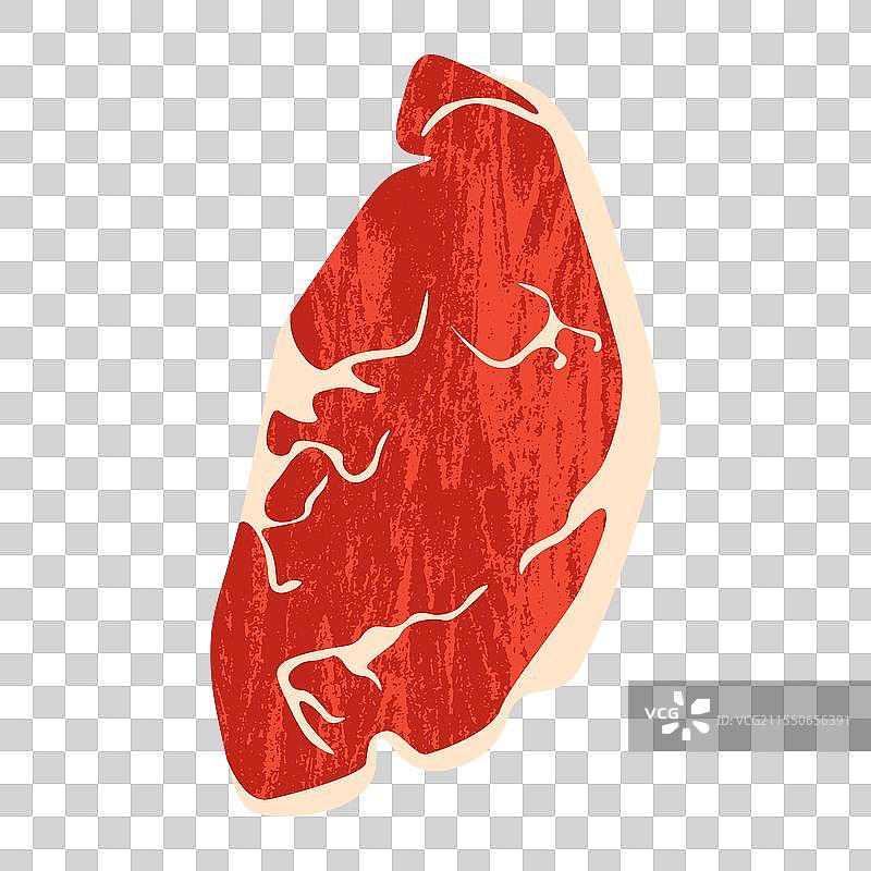 卡通生牛排，适合烧烤的生肉排图片素材