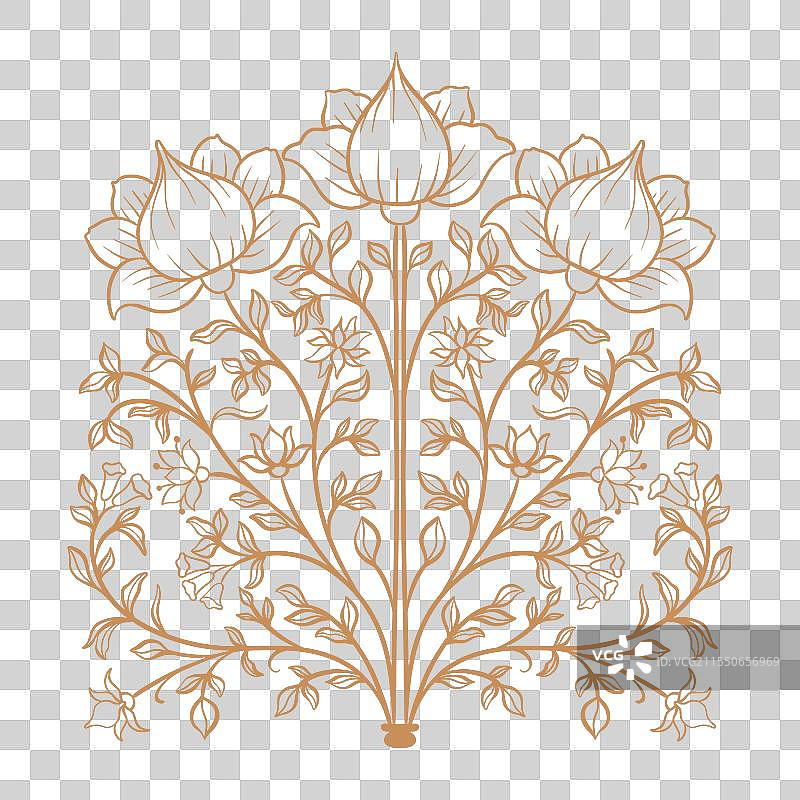 莫卧儿装饰性花卉复古图案图片素材