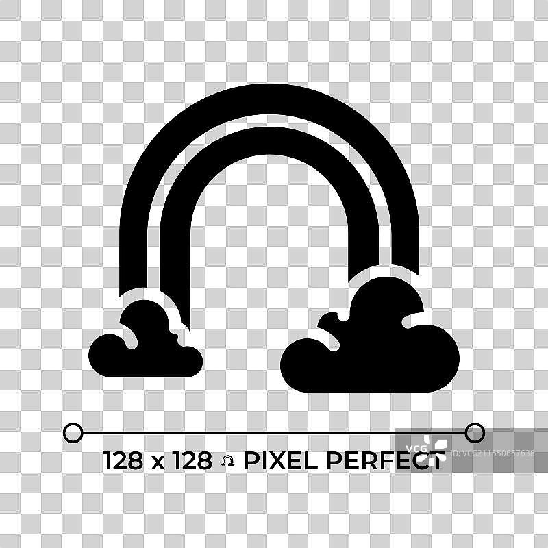 彩虹与云朵黑色图标图片素材