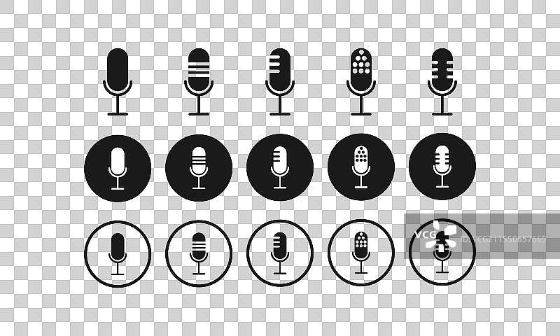 麦克风图标集，独立的麦克风图标图片素材