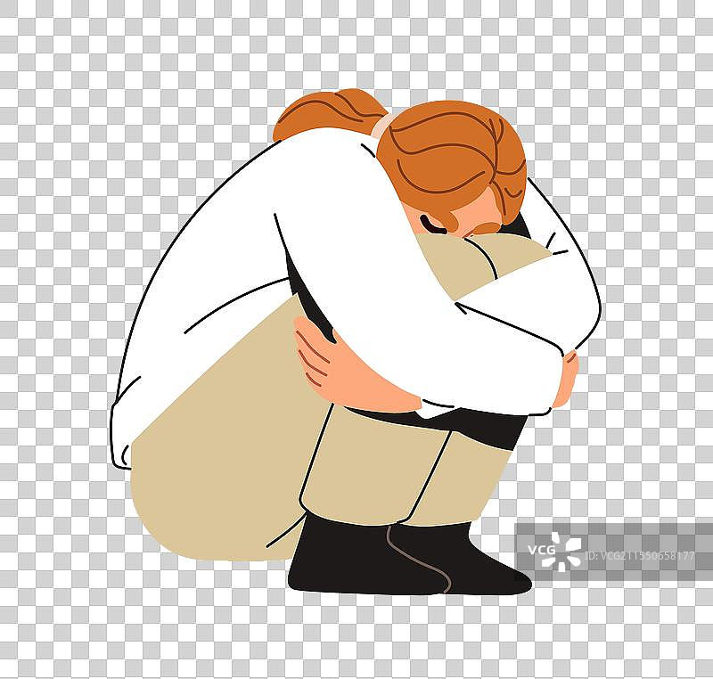 悲伤沮丧的女人处于绝望和悲痛的情绪中图片素材