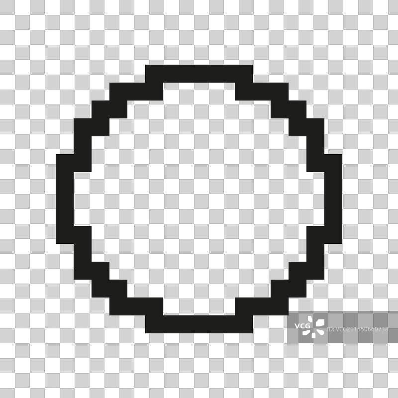 像素艺术空心圆图标 像素化圆形图片素材