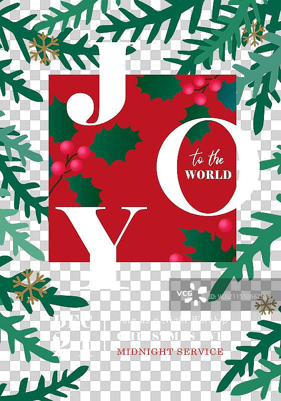 快乐的圣诞前夜午夜礼拜海报图片素材