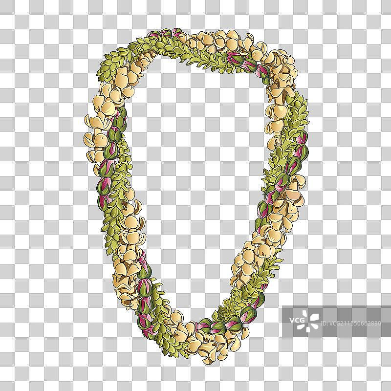 夏威夷花卉领口图片素材