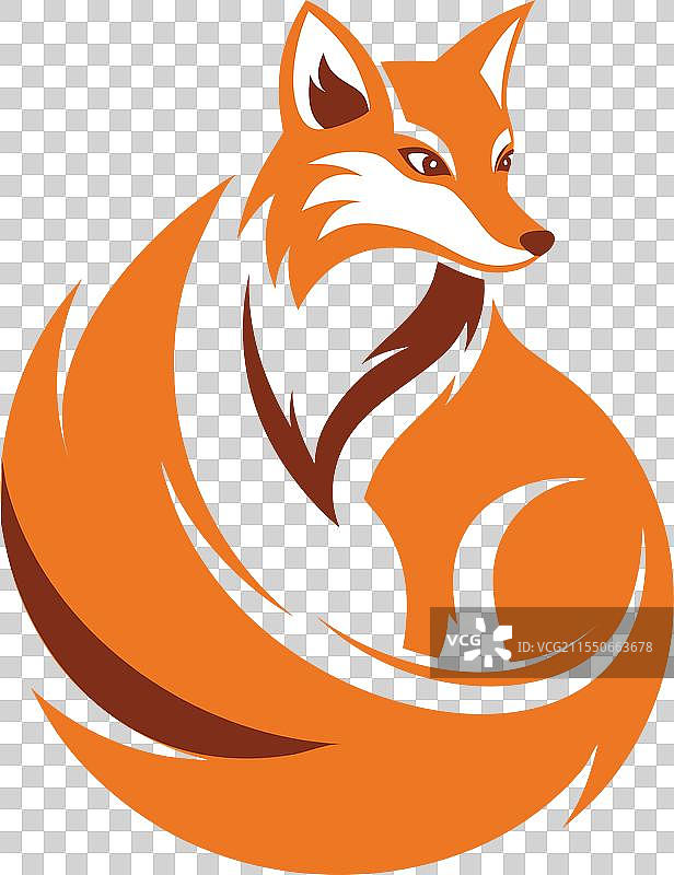 极简风格的狐狸标志艺术图片素材