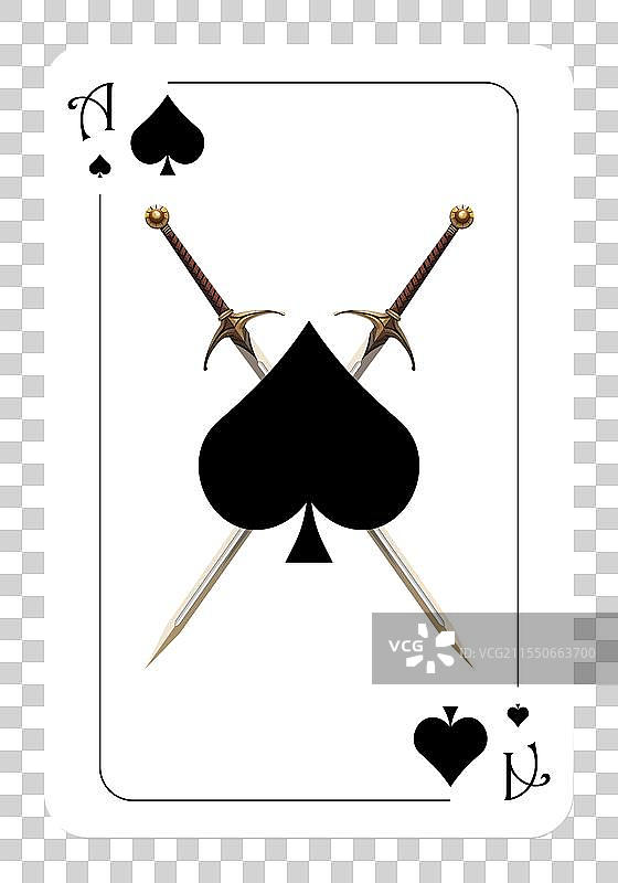 黑桃A原版扑克牌设计图片素材