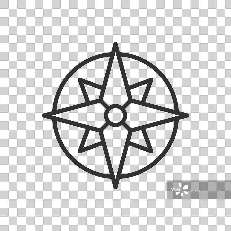 风玫瑰图标，线条设计的风玫瑰指南针图片素材