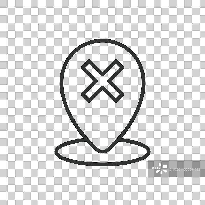 错误目的地图标，线条设计错误图片素材