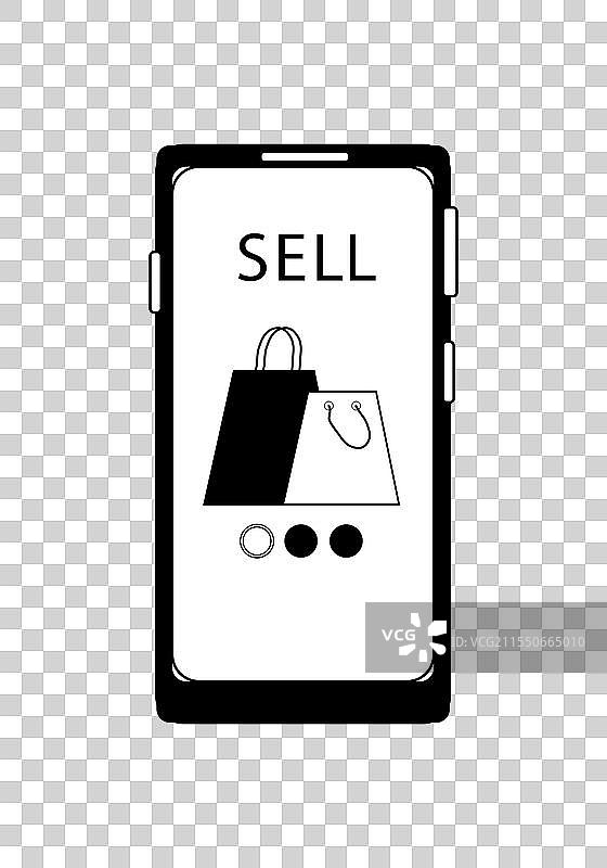 手机与包裹 - 在线销售图片素材