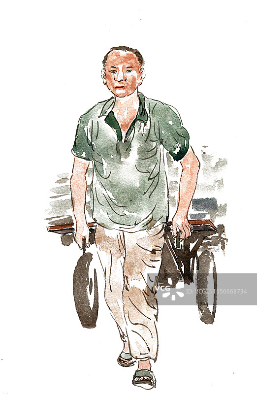 拉车的男子图片素材