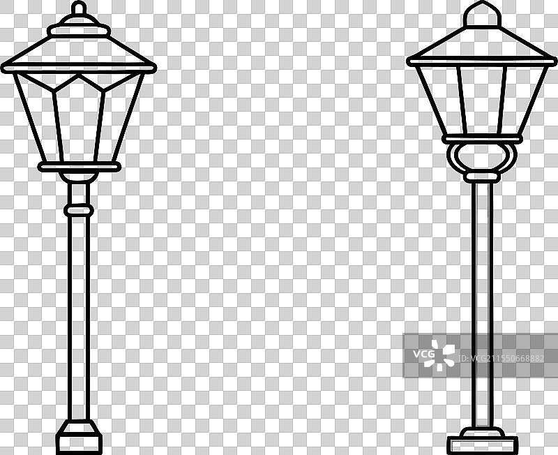 路灯艺术轮廓图标图片素材