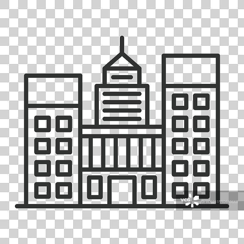 城市天际线图标，线条设计的城市景观图片素材