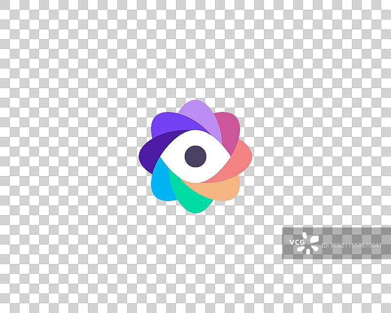 抽象漩涡logo设计中的眼睛负空间图片素材