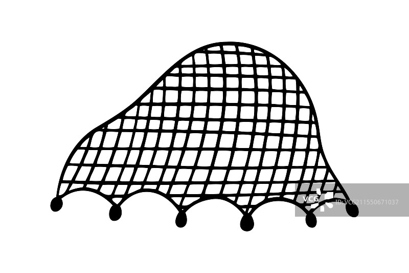 手绘鱼网涂鸦图标轮廓画图片素材