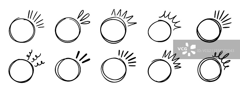 圆括号涂鸦线条用于引用集图片素材