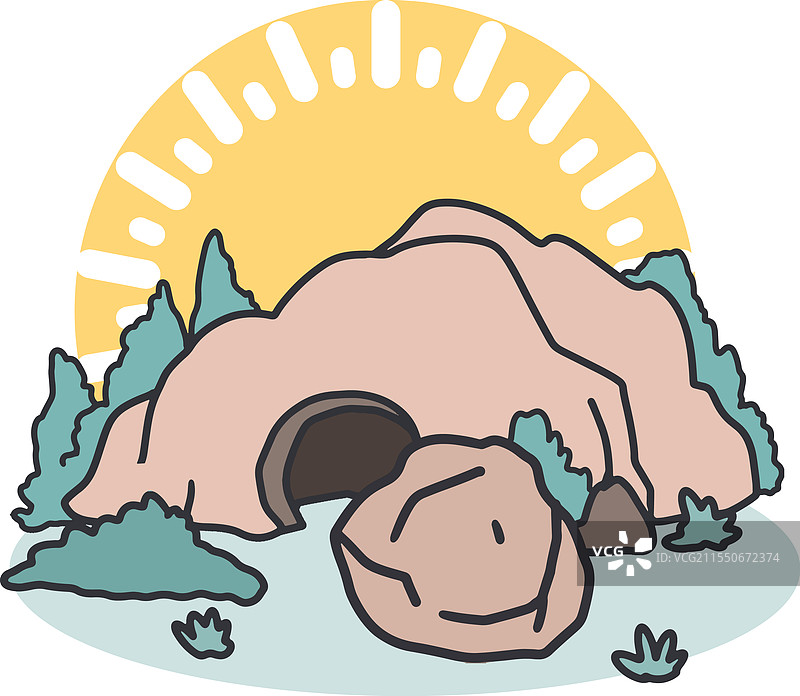 复活节早晨的空墓图片素材