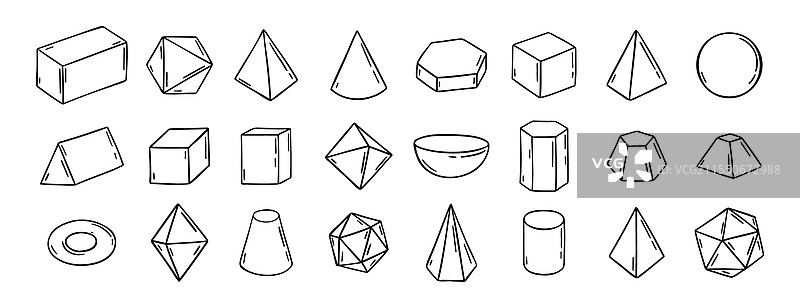 三维手绘草图几何图形图片素材