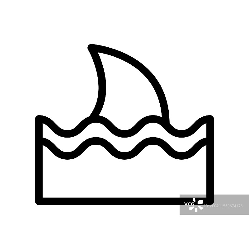 鲨鱼线条图标图形图片素材