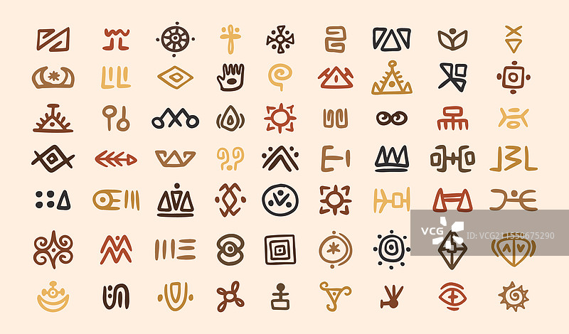 非洲部落符号抽象几何形状图片素材