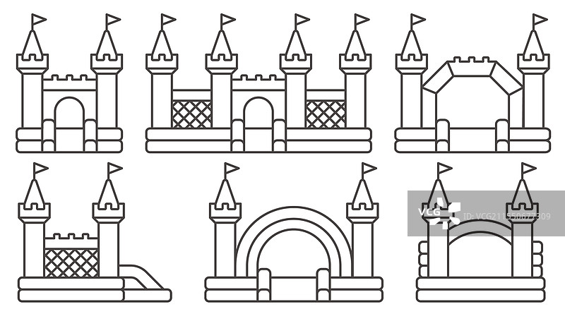 充气城堡图标集图片素材