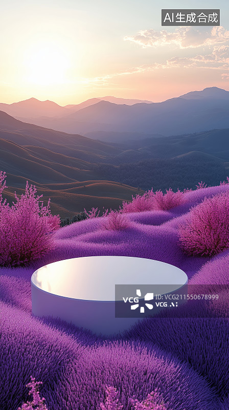 【AI数字艺术】大自然花朵装饰产品展台场景图片素材