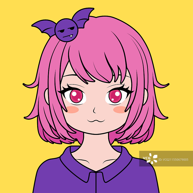俏皮少女卡通头像图片素材