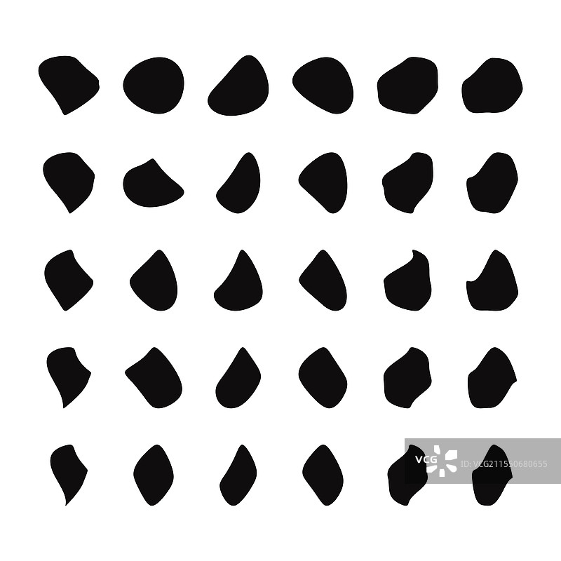 抽象流体黑色斑块形状集合图片素材