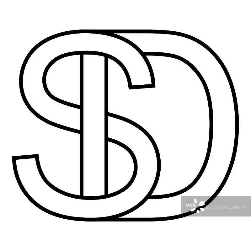 双字母标志图标 ds 设计图片素材