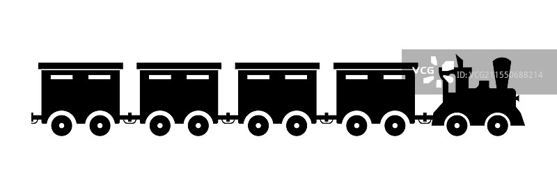 黑白火车图像在白色背景上图片素材
