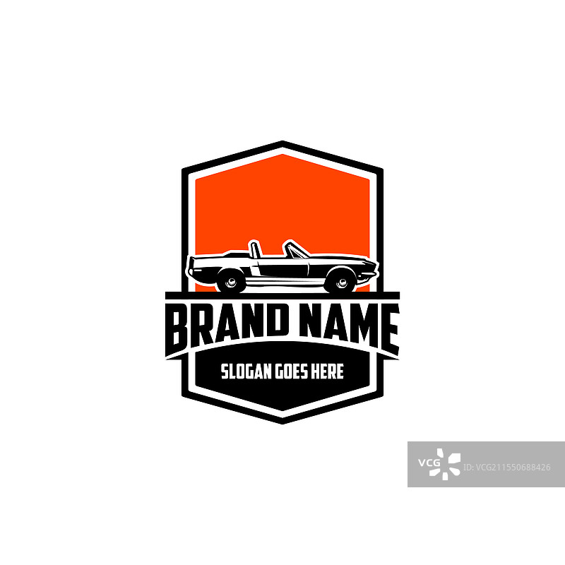 1968年雪佛兰野马复古车，孤立在白色背景上图片素材