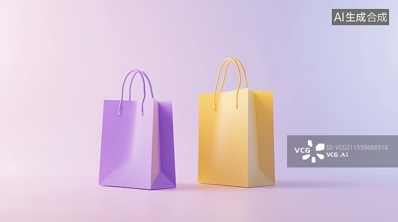 【AI数字艺术】彩色购物袋图片素材