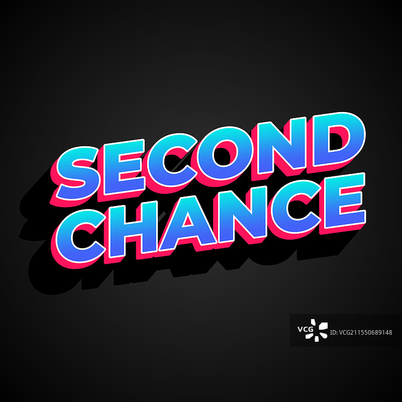 社交媒体广告中的第二次机会文字效果图片素材