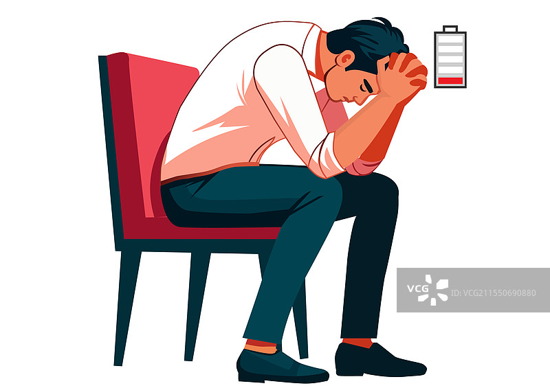 一位过度劳累的商人在压力下感到不堪重负图片素材