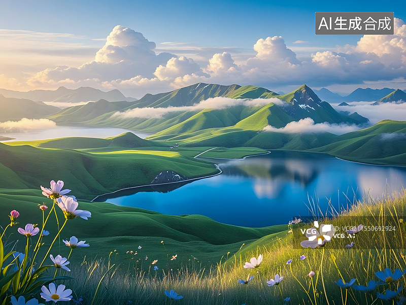 【AI数字艺术】仙境般自然风光图片素材