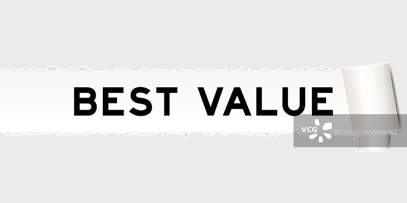 撕裂的灰色纸张背景，上面写着“最佳”图片素材