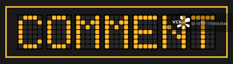 黑色背景上的橙色LED横幅文字图片素材