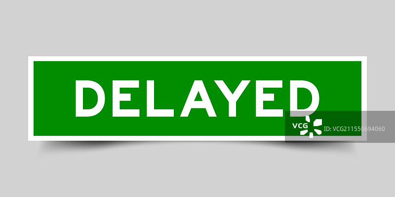 绿色方形贴纸标签，上面有文字图片素材