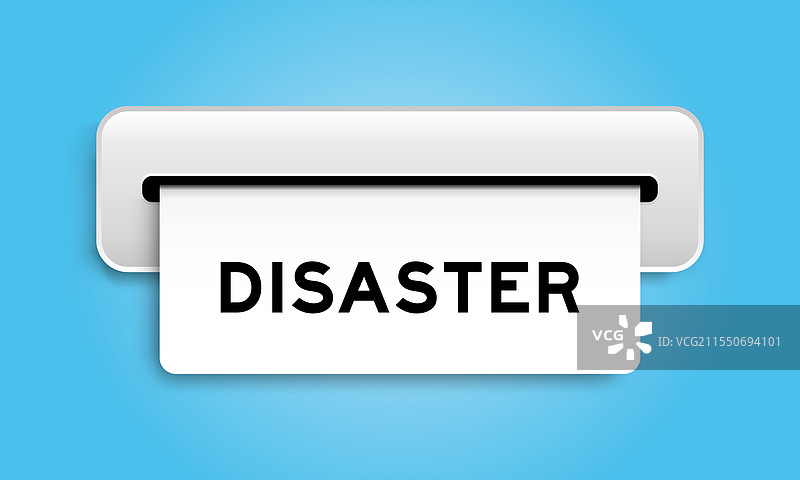 白色优惠券横幅，上面写着“灾难”图片素材