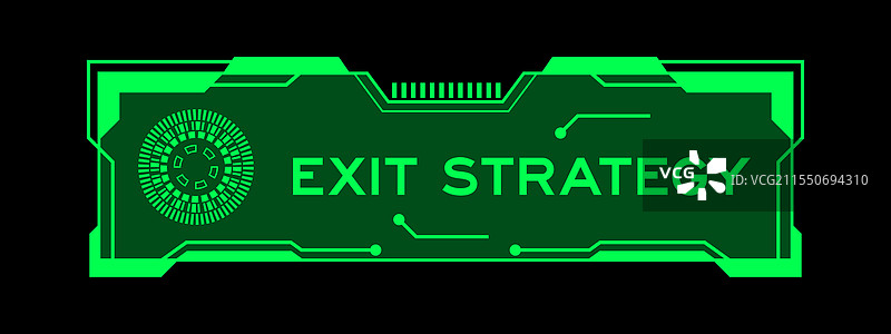 未来科技风格的绿色HUD横幅图片素材