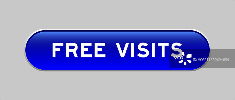 蓝色胶囊形状的按钮，上面写着“免费”图片素材