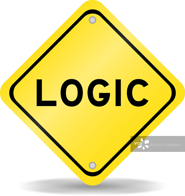 带有“逻辑”字样的黄色交通标志图片素材