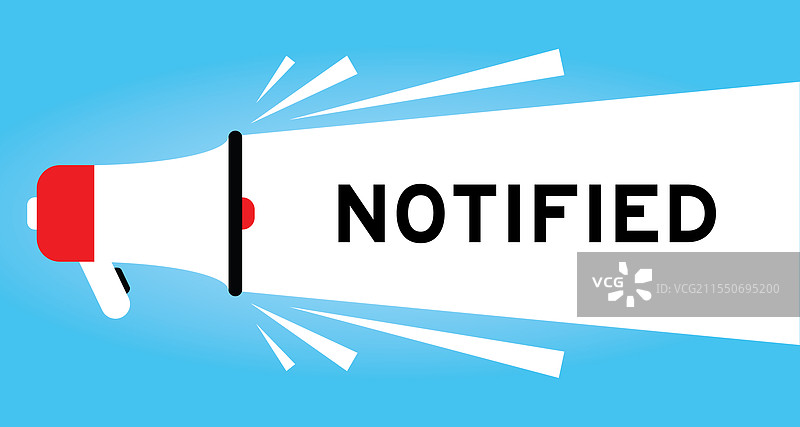 带有“通知”字样的彩色扩音器图标，字为白色图片素材