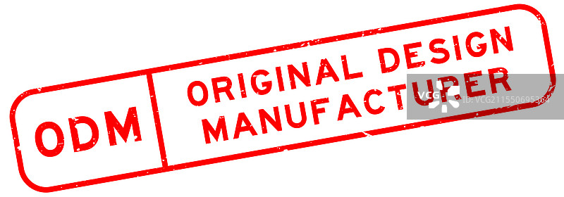 磨损风格的红色ODM原创设计制造商字样图片素材