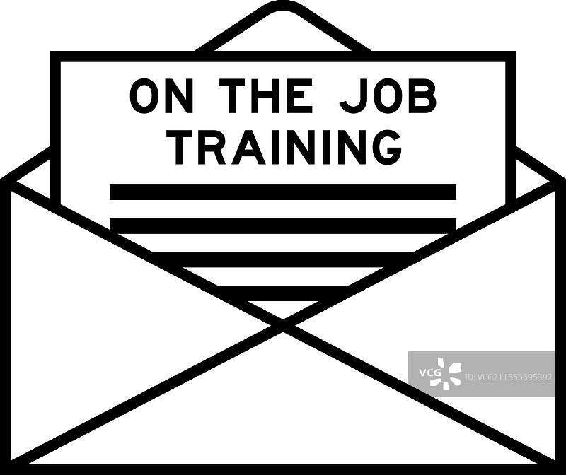 带有“在职”字样的信封和信件标志图片素材