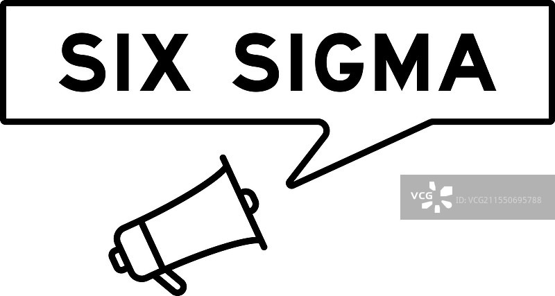 带有对话气泡的扩音器图标，字母为六图片素材