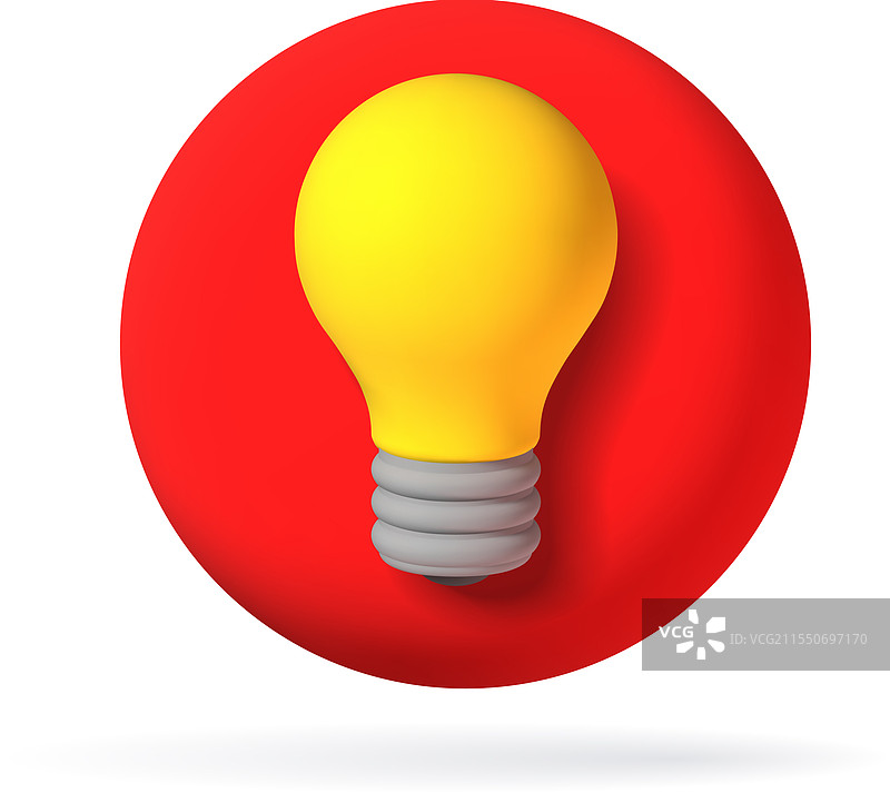 3D黄色灯泡图标 3D渲染图片素材
